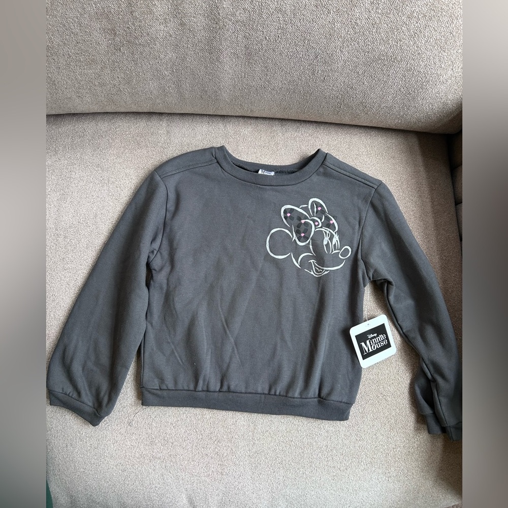 Disney Kids Charcoal Sweatshirt with Mickey Mouse Outline